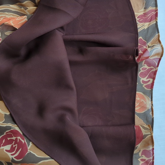 Isaac Mizrahi Floral Flowy Sleeveless Lined Dress 8 Brown Red Orange - Picture 14 of 16